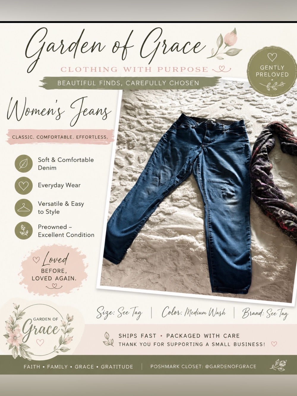 Ava & Viv Medium Wash Blue Jeggings